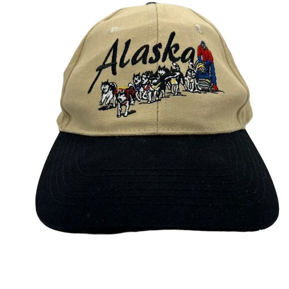 90s Hat Alaska Embroidered huskies Iditarod - Picture 3 of 13
